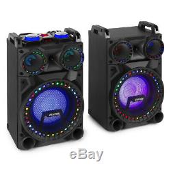 B-Stock VS10 Active Powered Bluetooth Disco Speakers DJ Party Set with LED