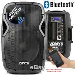 B-Stock Vonyx AP1200ABT Active Powered PA DJ Disco 12 ABS Bluetooth Speaker
