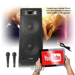 Big Karaoke Stage PA Speaker System LOUD 3200w Dual 15 Driver Disco Party Set