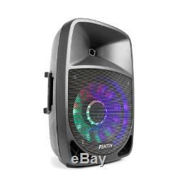 Bluetooth Active Speaker PA Mobile DJ Disco Karaoke Party USB LED Light 12 250W