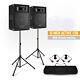 Csb 12 Active Dj Speakers With Stands Loud 600w Karaoke Pa Disco House Party