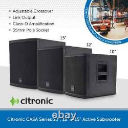Citronic 15 500W Active Subwoofer Bass Bin Cabinet DJ Disco Club CASA-15BA