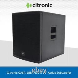 Citronic 18 600W Active Subwoofer Bass Bin Cabinet DJ Disco Club CASA-18BA