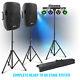 Complete Pa System Active Speakers And Partybar Uv Strobe Moon Disco Stage Light