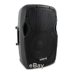 Complete PA System Active Speakers and Partybar UV Strobe Moon Disco Stage Light