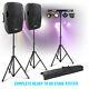 Complete Pa System Active Speakers With Partybar Derby Strobe Disco Stage Lights