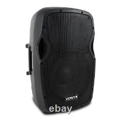 Complete PA System Active Speakers with Partybar Derby Strobe Disco Stage Lights