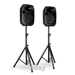 DJ PA Speaker System Active Disco DJ Party Music Event Stand Set 2x 700W Black