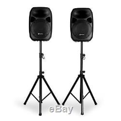 DJ PA Speaker System Active Disco DJ Party Music Event Stand Set 2x 700W Black