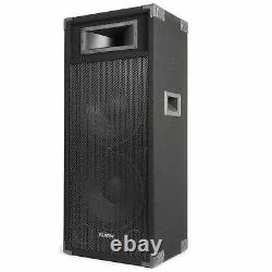 Double 15 Active Powered PA DJ Speaker Large Disco Sound System 1600W Loud