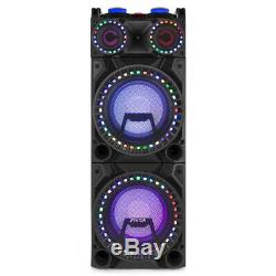 Dual 10 Bluetooth Karaoke Party Speakers with Disco Lights MP3 Music System