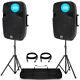 Ekho Rs15a V3 15 1600w Active Dj Disco Pa Club Stage Speaker (pair) + Pro Kit