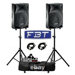 FBT JMaxX 110A Active 900W 10 DJ Disco PA Speaker (Pair) with Stands & Cables