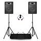 Fenton Csb15 V3 Active 800w 15 Dj Disco Pa Speaker (pair) With Stands