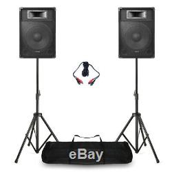 Fenton CSB15 V3 Active 800W 15 DJ Disco PA Speaker (Pair) with Stands