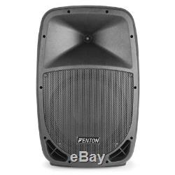 Fenton FTB12 V3 Active 500W 12 DJ Disco PA Speaker (Pair) with Stands