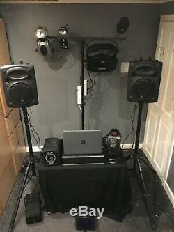Full Mobile DJ/Disco Set up- PA Speakers, Stands, Lights, Smoke machine, Laser