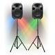 Fully Powered Pa Speaker System With Stands Truly Portable Mobile Dj Disco Set