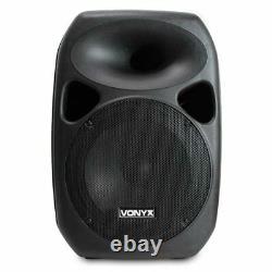 Fully Powered PA Speaker System with Stands TRULY PORTABLE Mobile Dj Disco Set