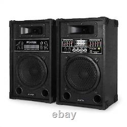 Hi-fi Active Pa Speakers Usb Sd Mp3 8 Bass Driver Dj Disco Karaoke Party System