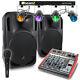 Karaoke Dj Party Disco Package Kit 15 Active Speakers Mixer Beamz Light 1640w