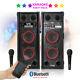 Karaoke Pa System Bluetooth Disco Party Speaker Set With Microphones Mp3 Cable