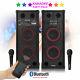Karaoke Pa System Bluetooth Disco Party Speakers With Microphones Mp3 Cable