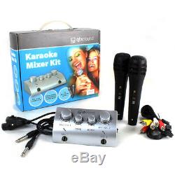 Karaoke PA System Bluetooth Disco Speaker Package with Mixer & Microphones