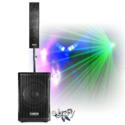 Loud PA Speaker & Subwoofer Sound System for Mobile DJ Disco Party Easy Setup
