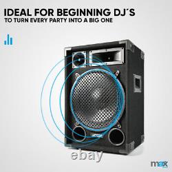 MAX SP12 DJ Speaker 12 700W Full Range Woofer Bedroom DJ Mobile Disco Party