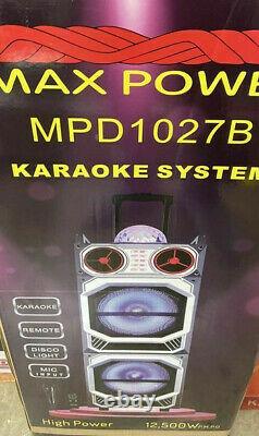MPD1027B Bluetooth 2x10'' Rechargeable Party Sound System DJ Disco Ball Karaoke