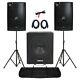 Mobile Dj Speakers Pa Amplifier Mixer Stands Band Disco Kit Set 1400w 12