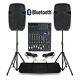 Pa Sound System With Active Speakers, Mixer & Stands 800w Bluetooth Usb Dj Disco