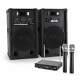 Pa Speakers Karaoke System Wireless Microphone X2 Disco Party Set Active 1200w