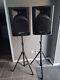 Pair Active Speakers With Stands For Disco Karaoke Pa