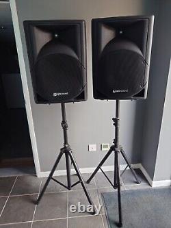 Pair Active Speakers With Stands For Disco Karaoke PA