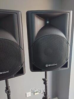 Pair Active Speakers With Stands For Disco Karaoke PA