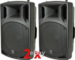 Pair DJ 15 Inch ABS Active PA Speakers Disco Party Sound System 1000W
