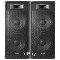 Pair Dual 15 Active Powered DJ Speakers Disco Party System Skytec CSB215 3200W