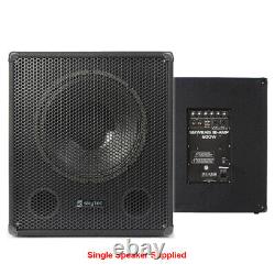 Pair Skytec SMWBA15 15 Inch Active Powered DJ Disco Party Subwoofers Subs 1200W