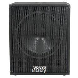 Pair Vonyx SMWBA18 18 Inch Active Powered DJ Disco Party Subwoofers Subs 2000W