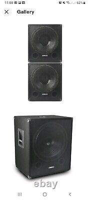 Pair Vonyx SMWBA18 18 Inch Active Powered DJ Disco Party Subwoofers Subs 2000W
