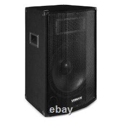 Pair of 12 Active DJ Disco PA Speakers with Stands Bluetooth 1200W CVB12