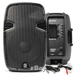 Pair of 12 Active Powered Speakers Mobile DJ Disco Party PA with Cable 1200W