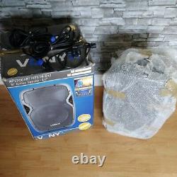 Pair of Active Powered 12 Bluetooth DJ PA Disco Speakers with Cables 1200 Watt