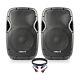 Pair Of Active Powered 12 Mobile Dj Pa Disco Speakers With Cables 1200 Watts