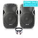 Pair Of Active Powered 12 Mobile Dj Pa Disco Speakers With Cables 1200 Watts