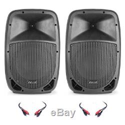 Pair of FTB 10 Inch Active DJ PA Disco Speakers 400 Watt Power with Cables
