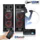 Pair Of Home Karaoke Bluetooth Disco Party Speakers With Bluetooth Usb Dj Mixer