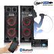 Pair Of Home Karaoke Bluetooth Disco Party Speakers With Bluetooth Usb Dj Mixer